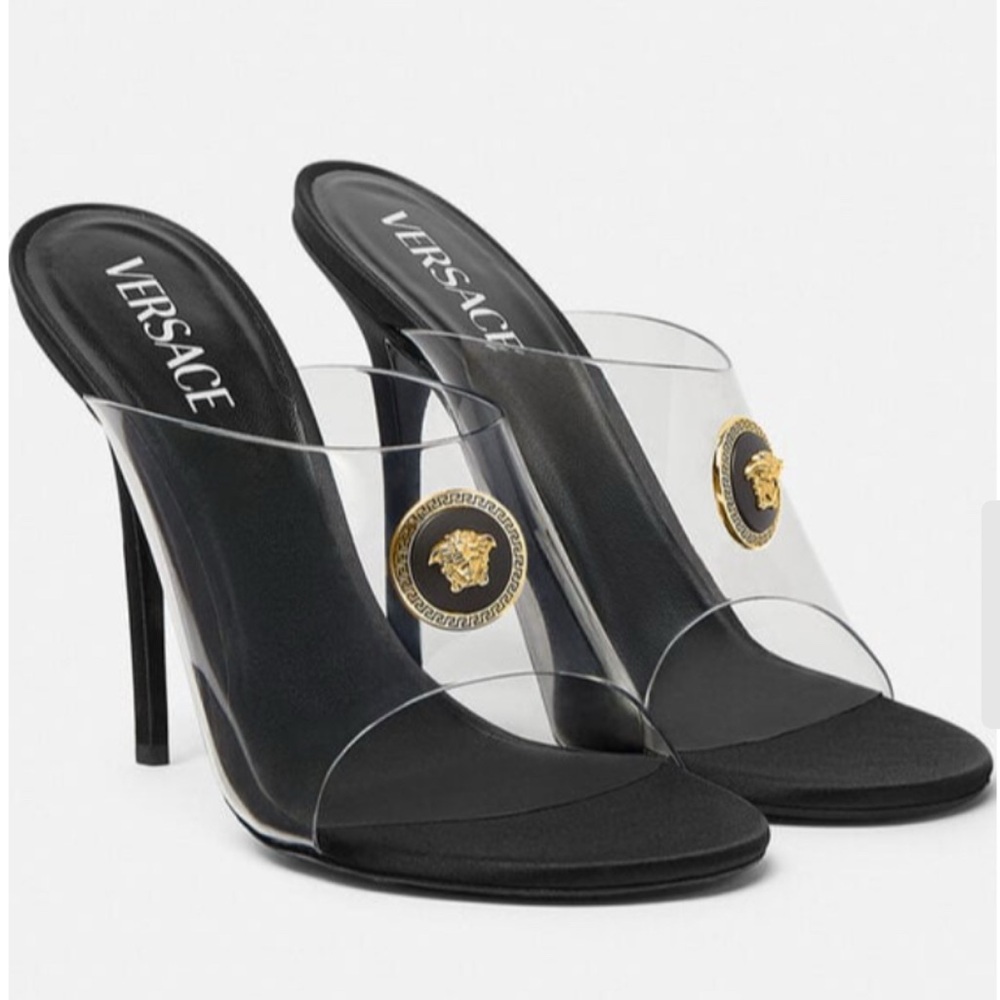 Versace Black and Gold Heels - Picture 2 of 4
